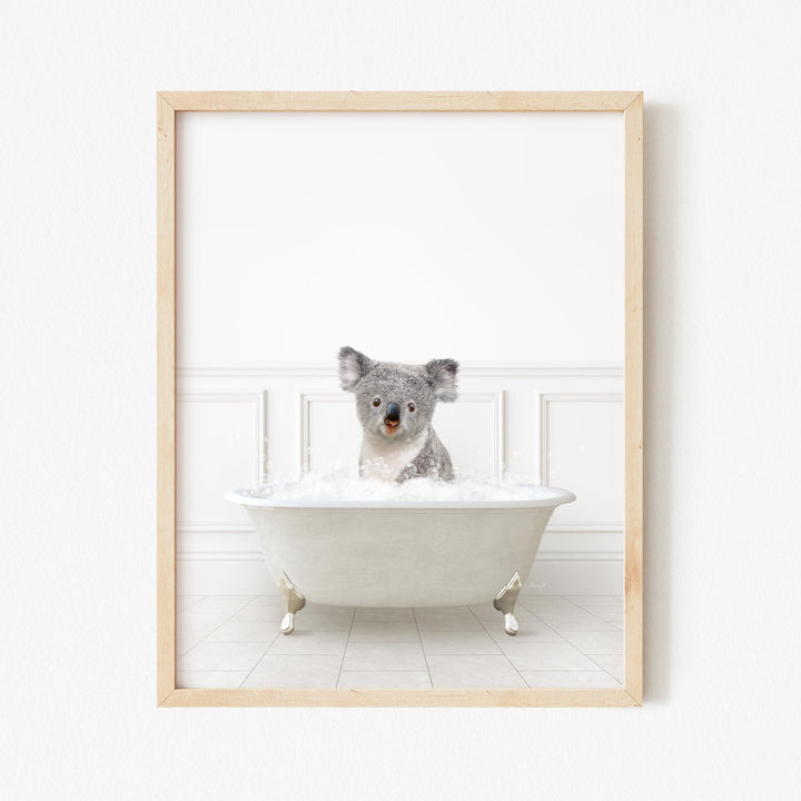 Koala Bear in Modern Neutral Bath