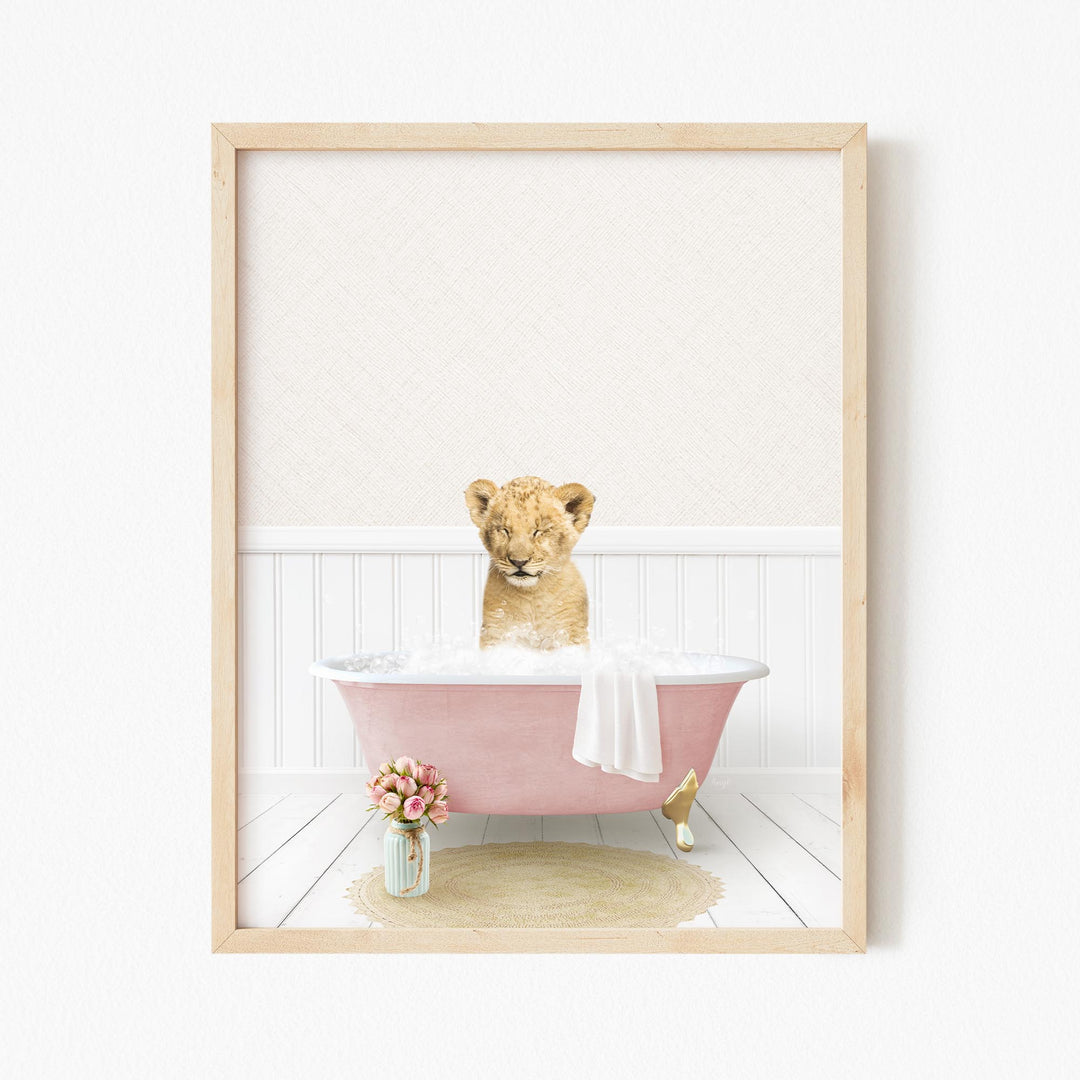 Lion Cub in Cottage Pink Bath