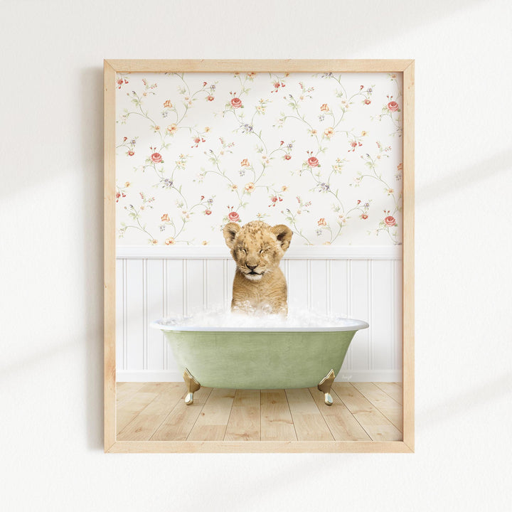 Lion Cub in Country Cottage Bath