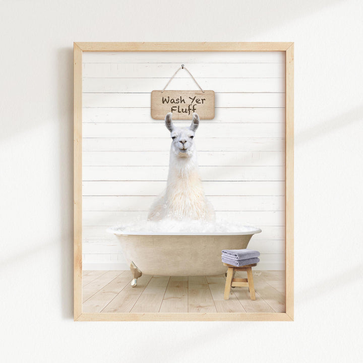 Llama in Farmhouse "Wash Yer..." Bath