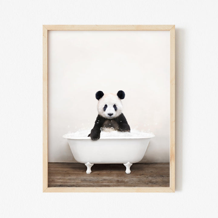 Panda in Rustic Bath