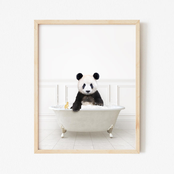 Baby Panda Wave in Modern Neutral Bath