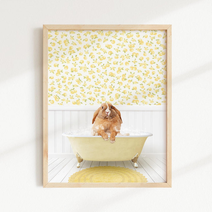 Pudgy Bunny in Cottage Yellow Bath