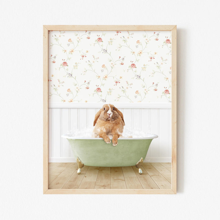 Pudgy Bunny in Country Cottage Bath