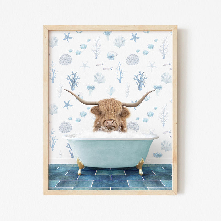 Highland Cow "Randall" in Under the Sea Bath