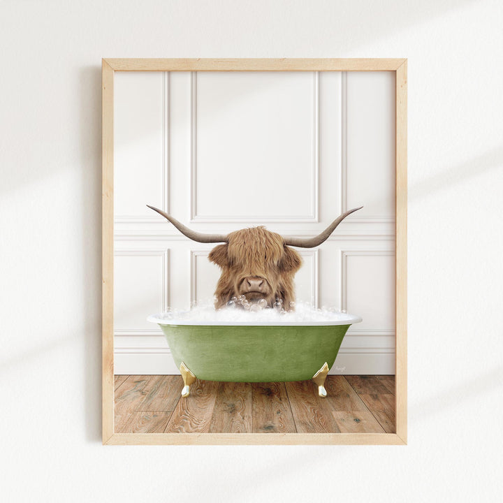 Highland Cow "Randall" in Transitional Bath Style