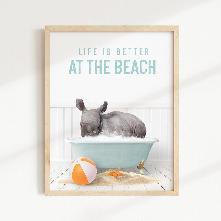 Baby Rhino in Beach House Bath