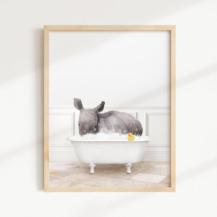 Baby Rhino in Modern Bath