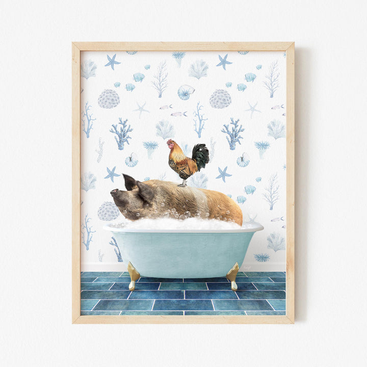 Hog and Rooster in Under the Sea Bath
