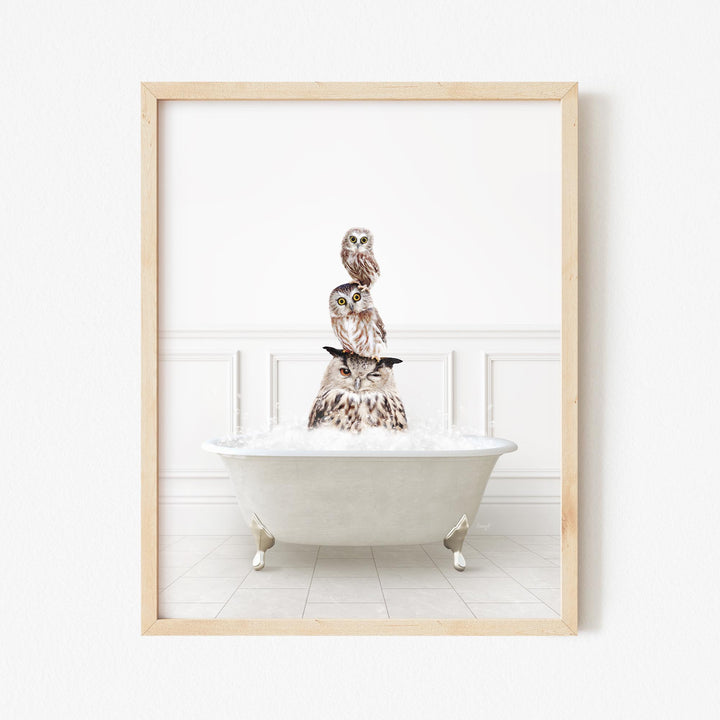 Stacked Owls in Modern Neutral Bath