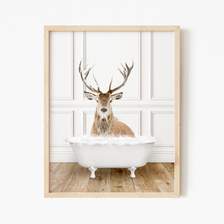 Male Deer in Traditional Panel Bath Style