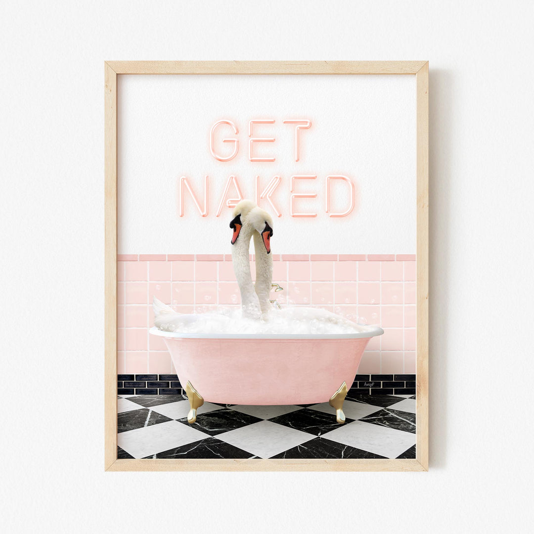 Swans in Pink Get Naked Bath