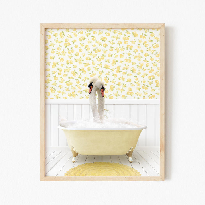 Swans in Cottage Yellow Bath