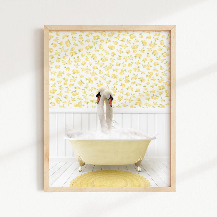 Swans in Cottage Yellow Bath
