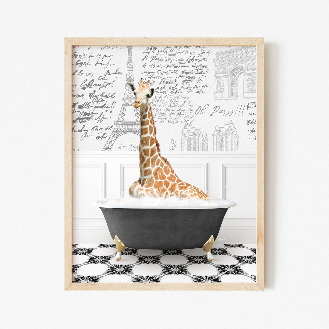 Tall Giraffe in Paris Bath