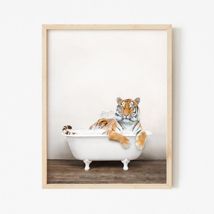 Tiger in Rustic Bath