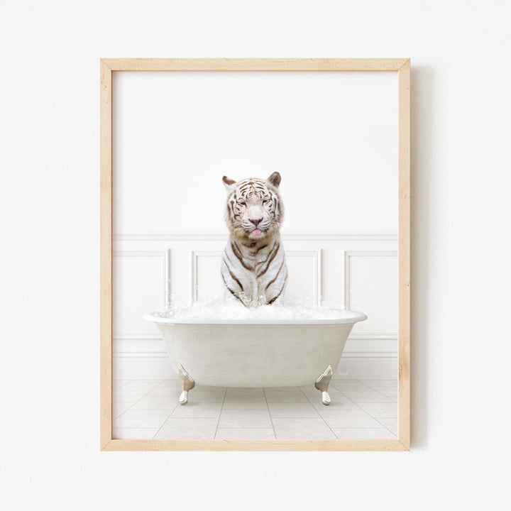 White Tiger in Modern Neutral Bath