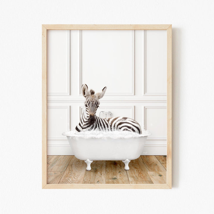 Baby Zebra in Traditional Panel Bath Style