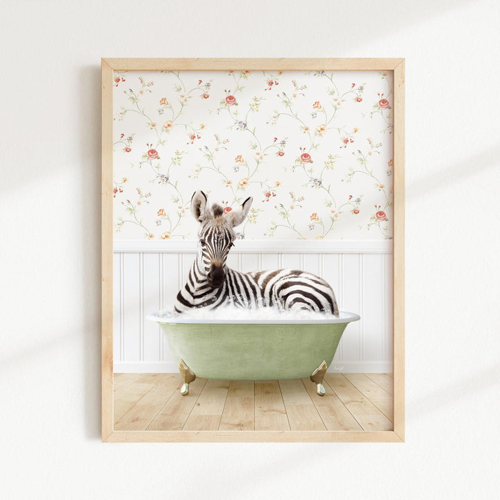 Baby Zebra in Country Cottage Bath