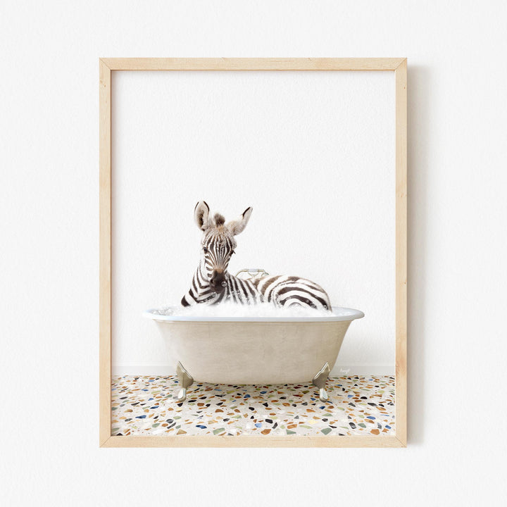 Baby Zebra in Terrazzo Bath