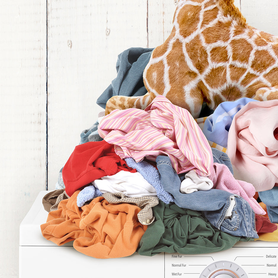 Baby Giraffe on Laundry Clothes Pile on Washing Machine - Farmhouse Wall