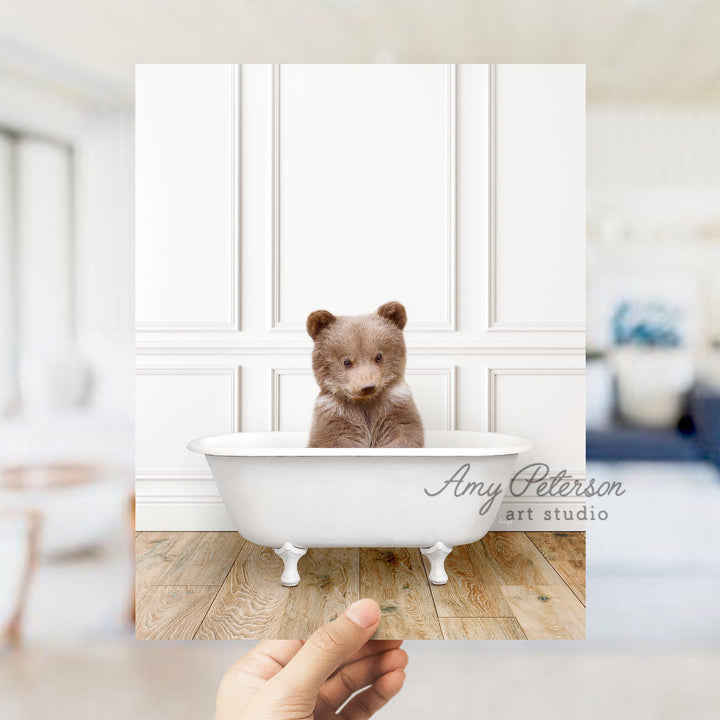 Bear Cub in Traditional Panel Bath Style