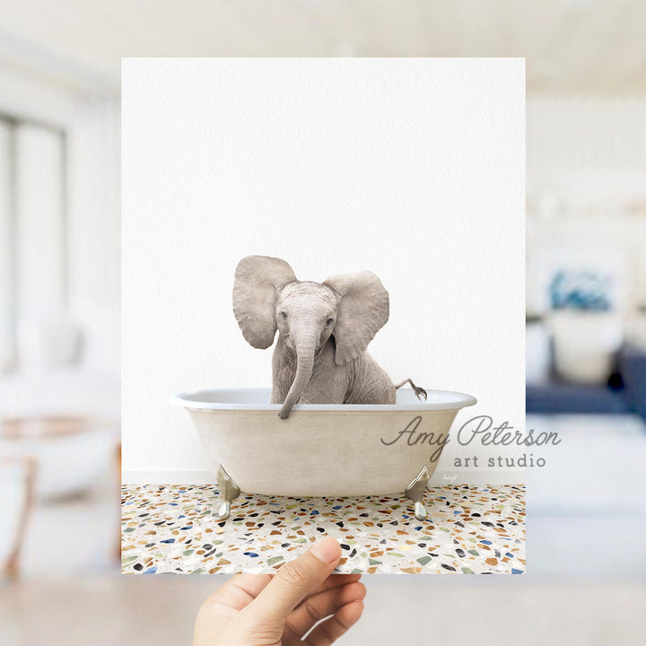 Baby Elephant No4 in Terrazzo Bath