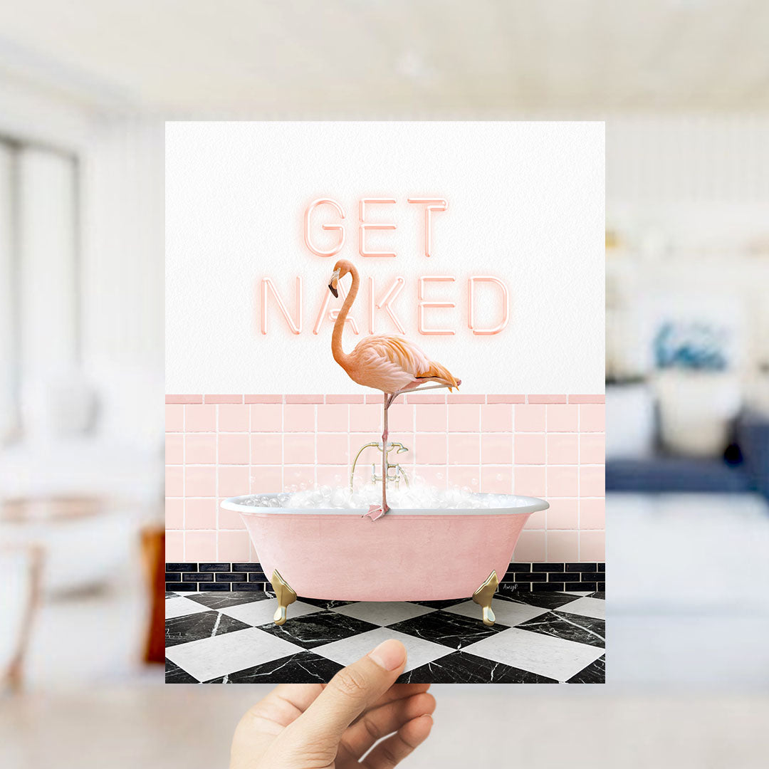 Flamingo in Pink Get Naked Bath