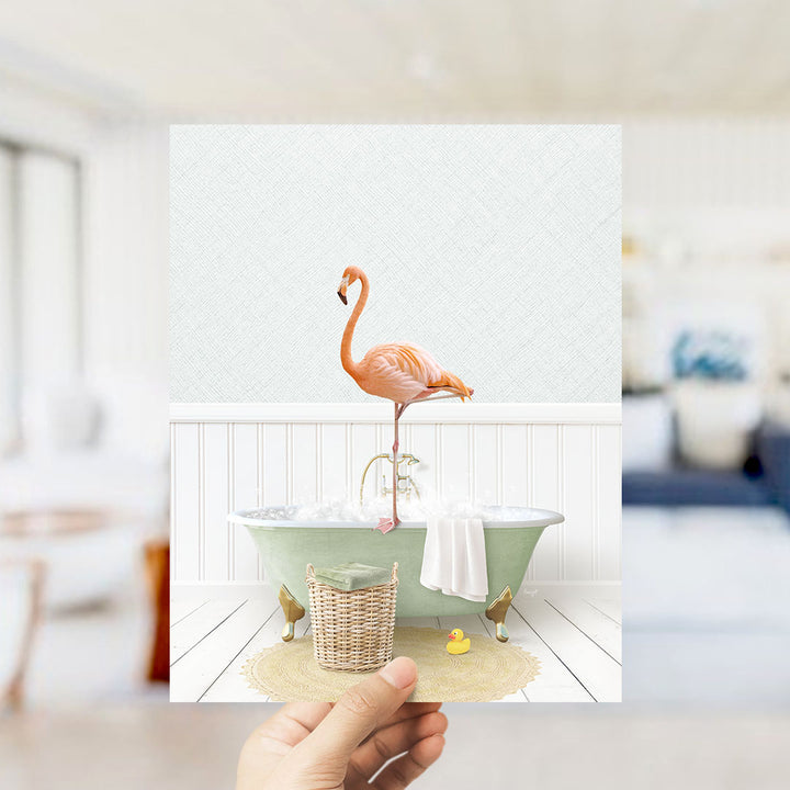 Flamingo in Cottage Green Bath
