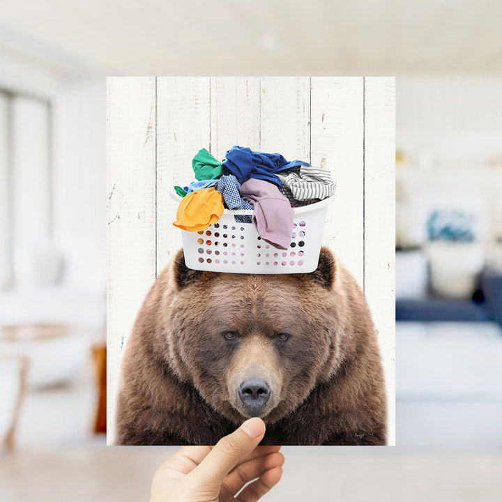 Big Bear with Laundry Basket - Farmhouse Wall