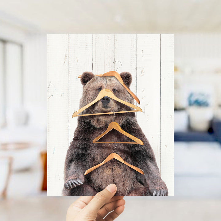 Bear with Clothes Hangers - Farmhouse Wall