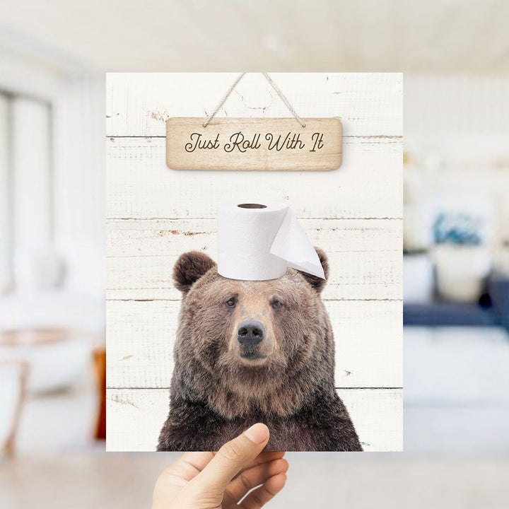 Bear "Just roll with it" - Bathroom Shiplap