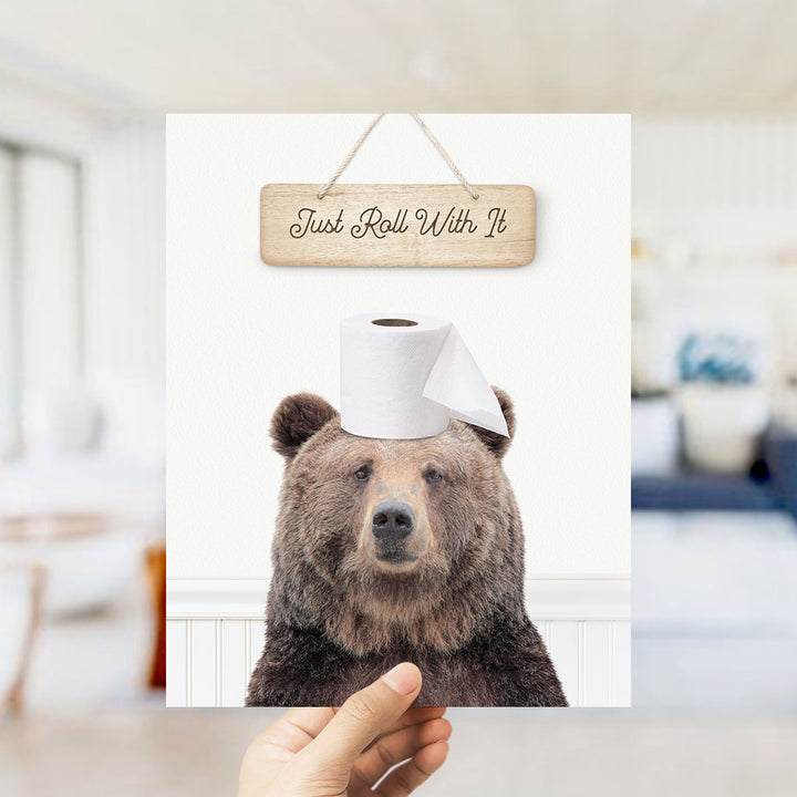 Bear "Just roll with it" - Bathroom Cottage White