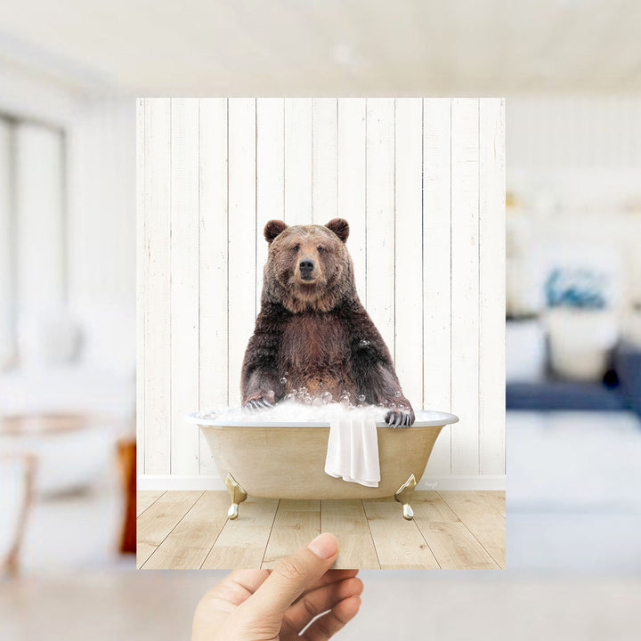 Bear in Farmhouse Bath
