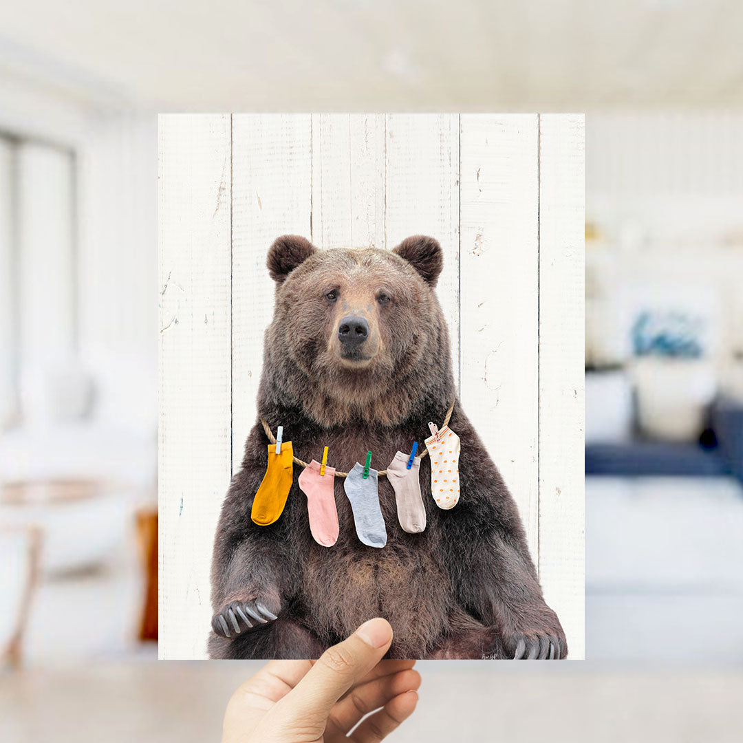 Bear - Lost Socks - Farmhouse Wall