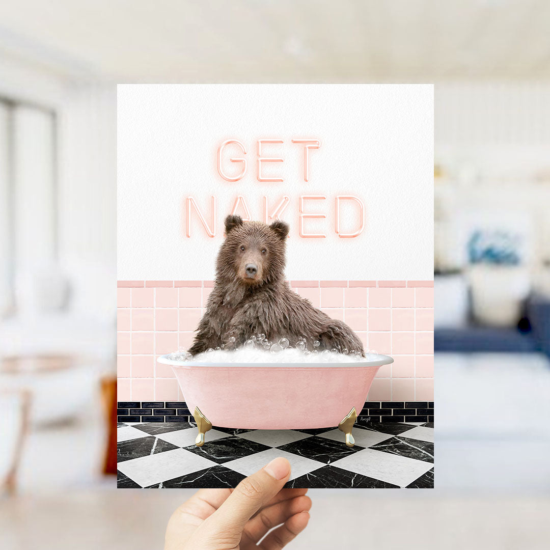 Bear in Pink Get Naked Bath