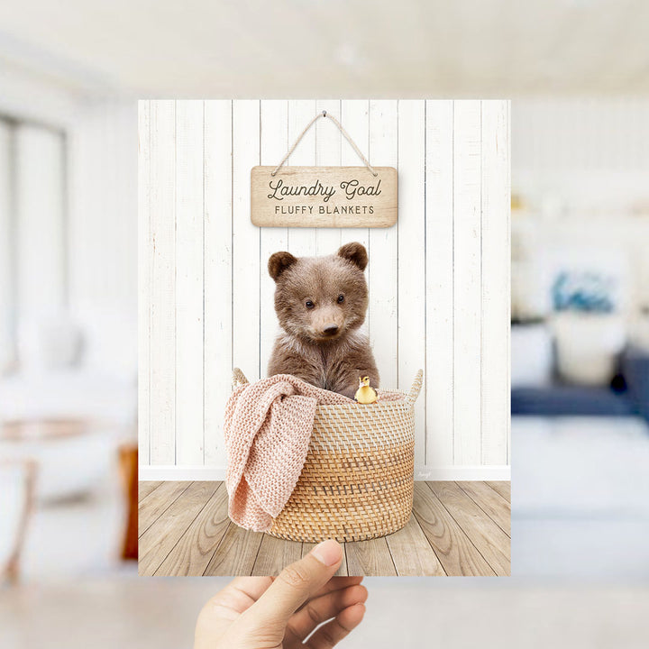 Bear Cub Laundry Goal Fluffy Blankets - Farmhouse Floor