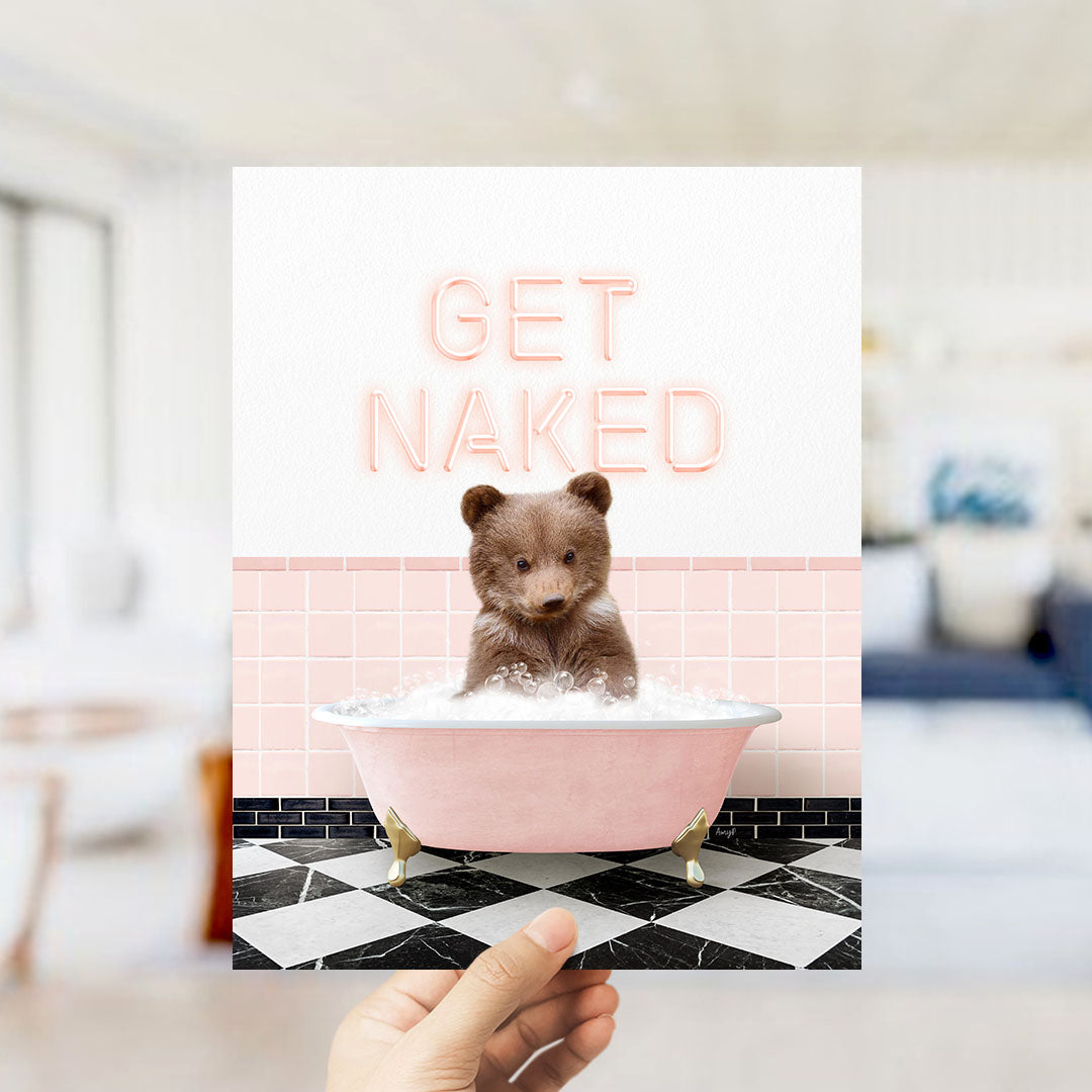 Bear Cub in Pink Get Naked Bath