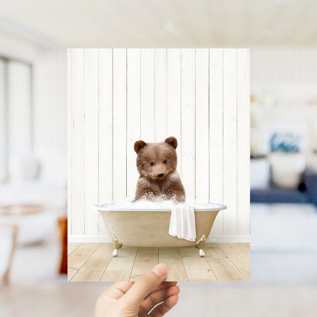 Bear Cub in Farmhouse Bath