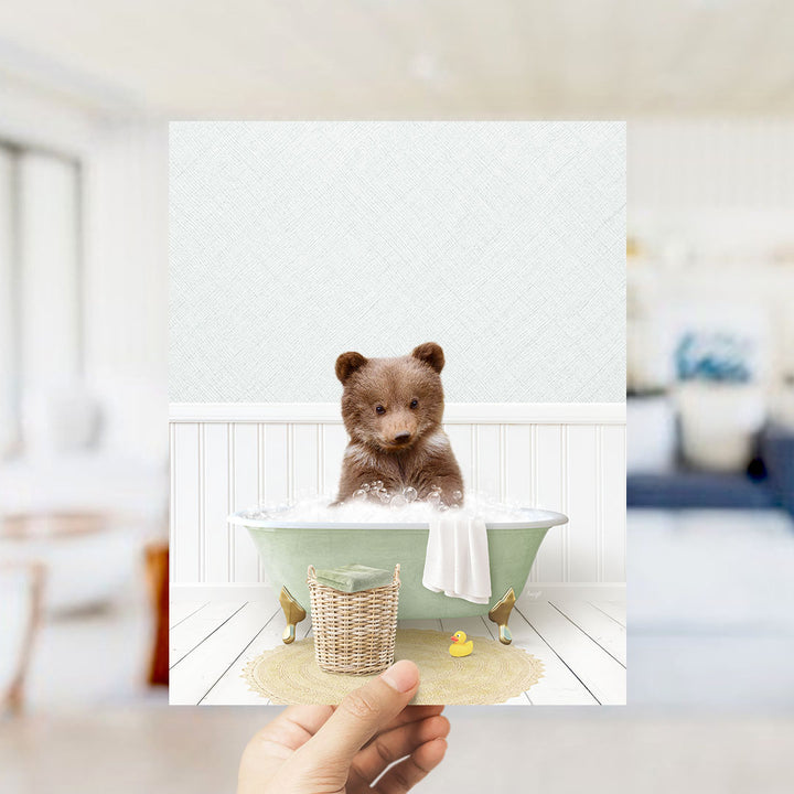 Bear Cub in Cottage Green Bath