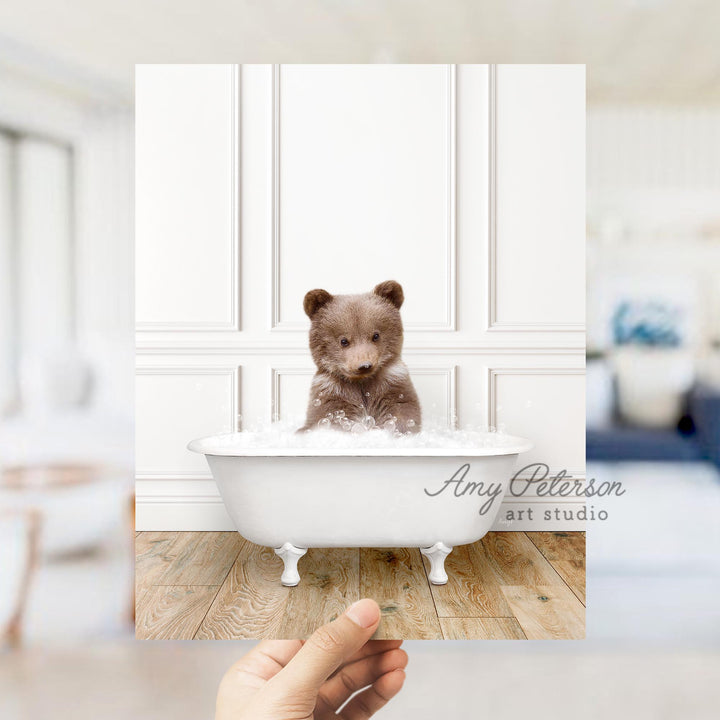 Bear Cub in Traditional Panel Bath Style