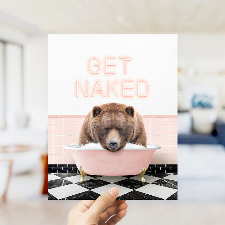 Big Bear in Pink Get Naked Bath