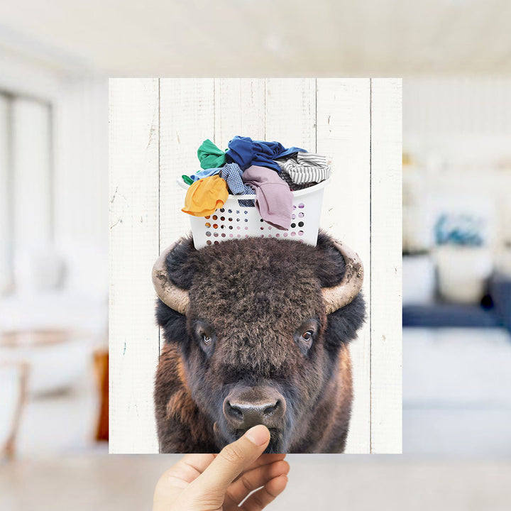 Bison with Laundry Basket - Farmhouse Wall
