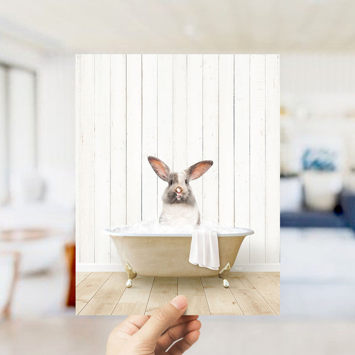 Bunny in Farmhouse Bath