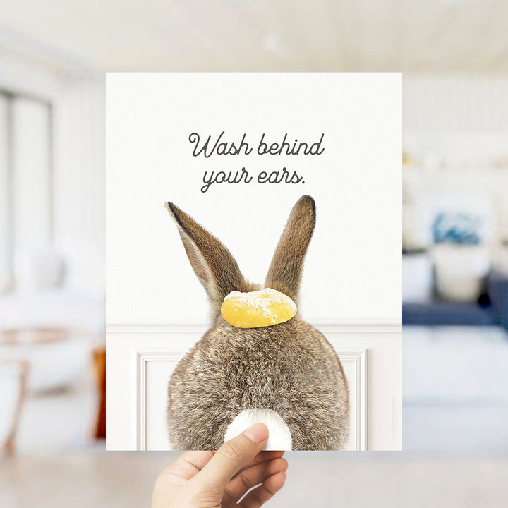 Bunny "Wash behind yer ears" - Bathroom Simple White
