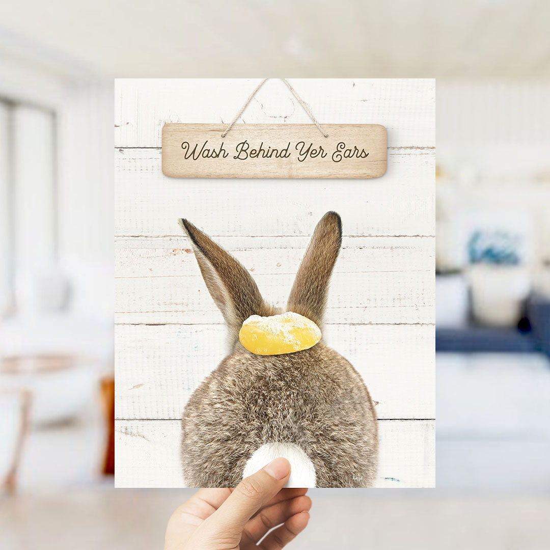 Bunny "Wash behind yer ears" - Bathroom Shiplap