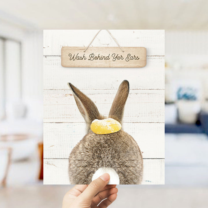 Bunny "Wash behind yer ears" - Bathroom Shiplap