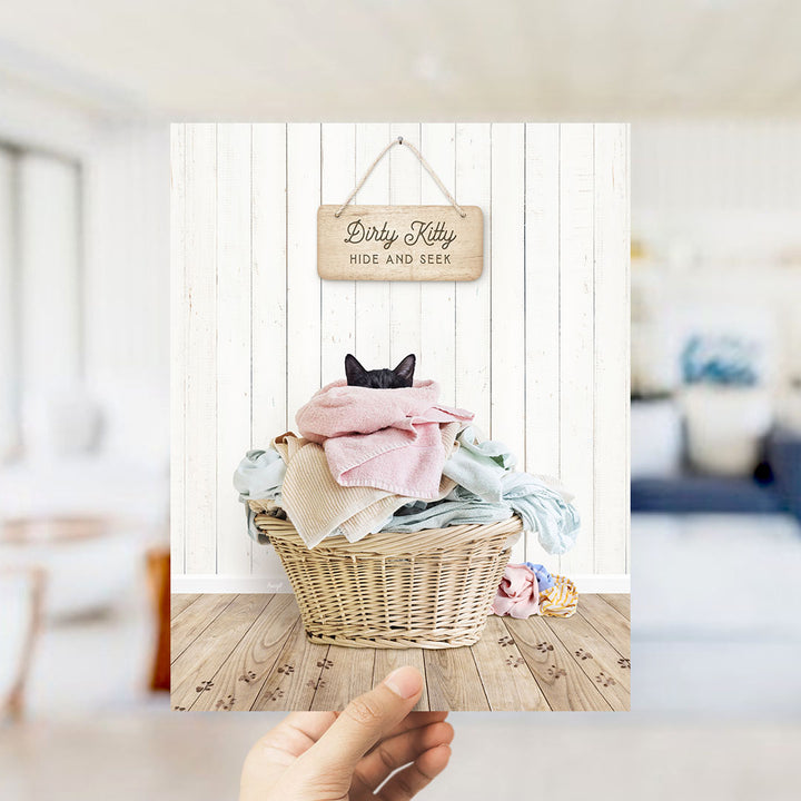 Dirty Kitty Laundry Hide and Seek - Farmhouse Floor