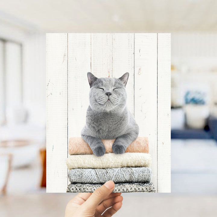 Cat on Sweaters - Farmhouse Wall