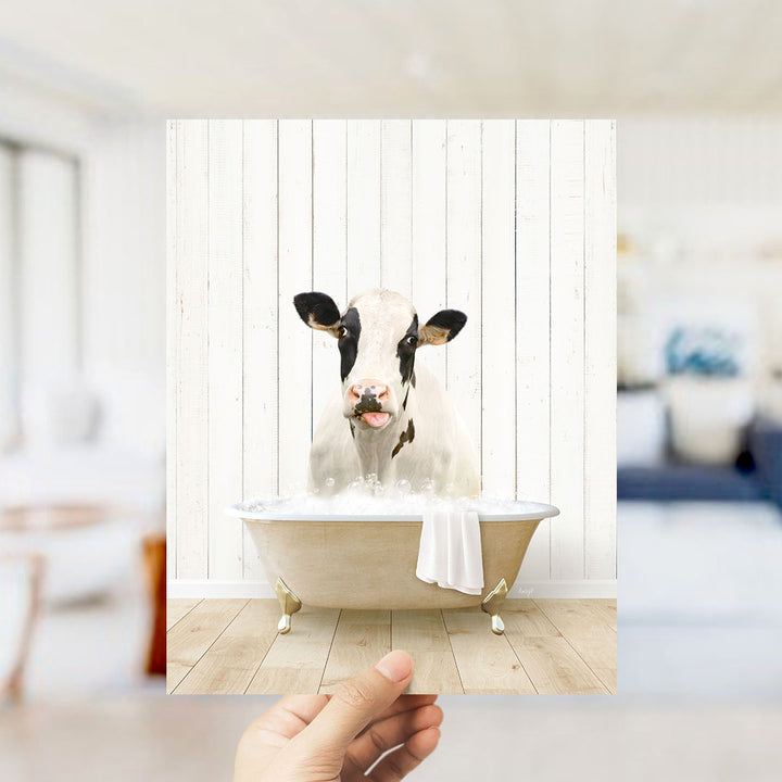 Holstein Cow in Farmhouse Bath